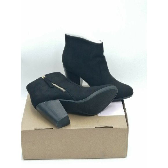 Journee Collection Link Heeled Ankle Boots Black Women's US 8M New - Picture 7 of 9
